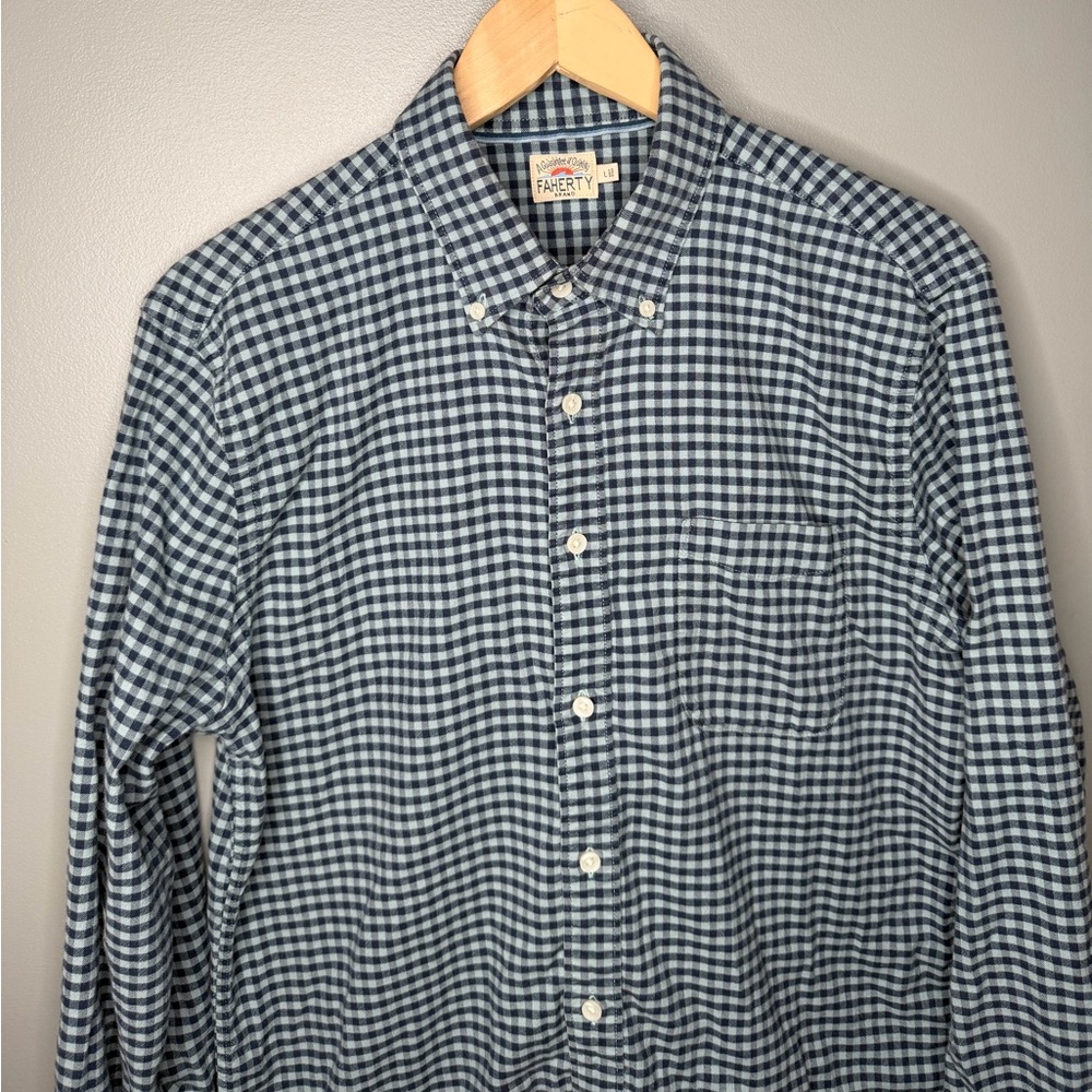 Faherty Movement Gingham Button Down Shirt - Blue - image 4